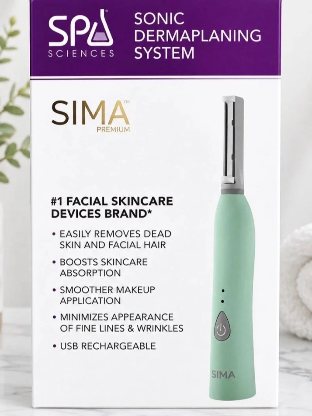 SPA SCIENCES - SIMA Patented Dermaplane Razor for Women Face – Painless 2-in-1
